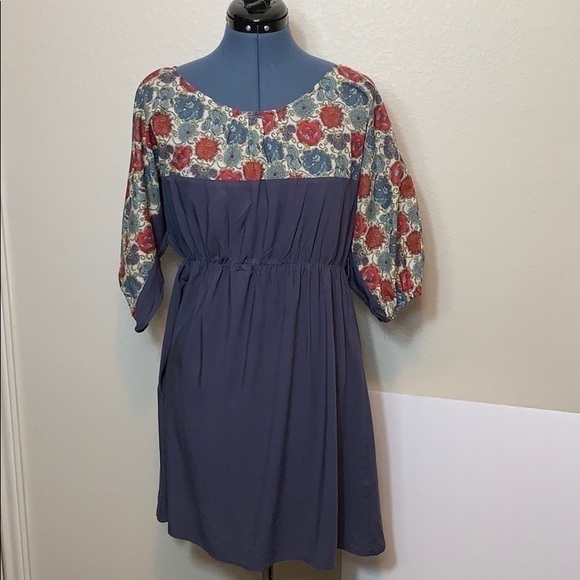 a’reve Dress Blue with Flower Print - Picture 2 of 7